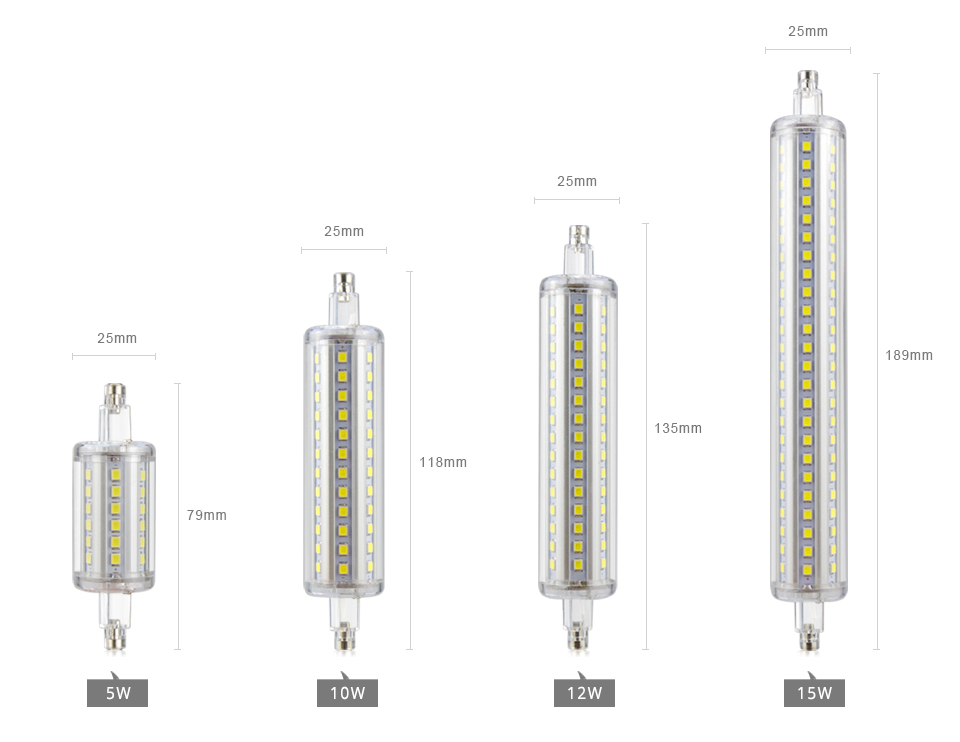 Dimmable 220V 7W 10W 12W 15W LED lamp 2835 SMD Led Bulb R7S LED Light 78mm 118mm 135mm 189mm Floodlight lamp 85 265V Flood light