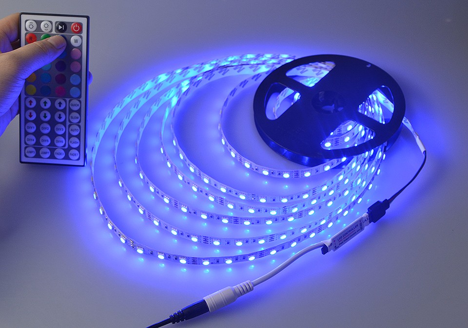 5M Pack New upgrad Epistar SMD 5050 chip More Bright 3528 3014 LED Strip light RGB 300 LEDs lamp Tape Ribbon 44Keys Controller