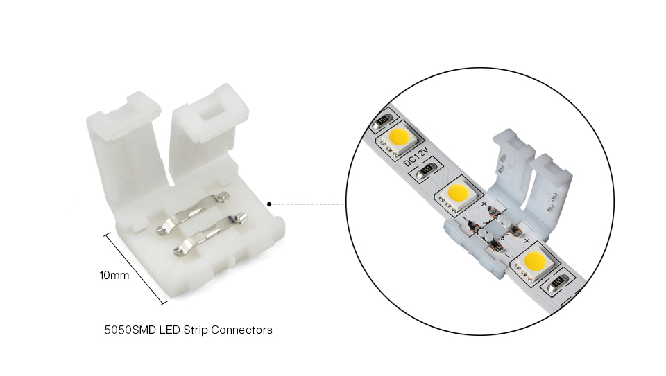 5Pcs 2Pin 4pin 10mm RGB Single Color Free Welding accessories solderless PCB to PCB cable Adapter For 5050 LED Strip light