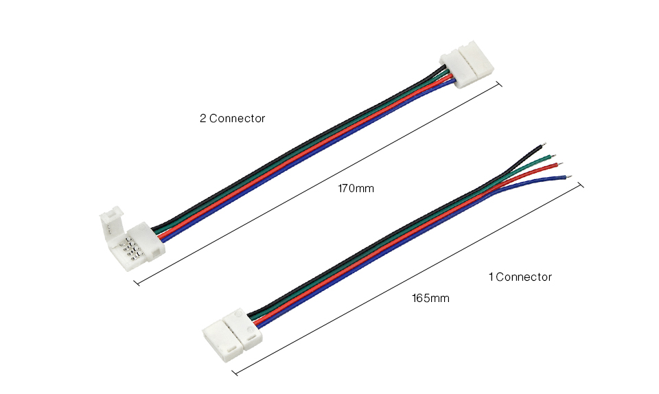 5Pcs 4Pin 10mm 5050SMD RGB LED Strip Connector Free Welding Connector