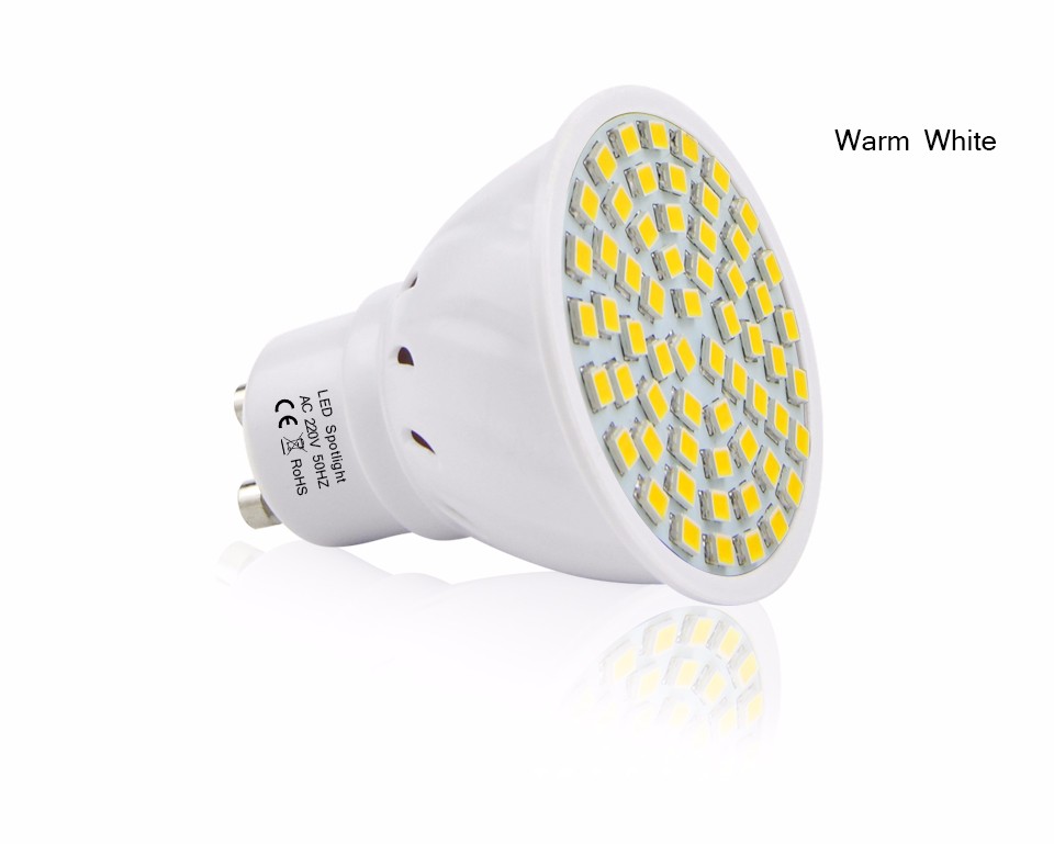 GU10 5W LED lamp Bulb 220V 230V 240V 2835 SMD 60 LEDs Spot light Bulb For Kitchen Hallway living Room lighting