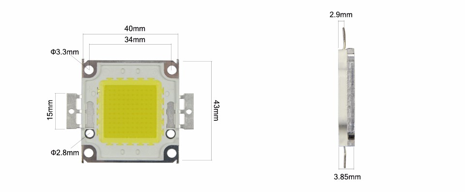 100W 6colors DC 30 36V LED COB Integrated Diodes chip lamp Bulb For Floodlight Street garden Landscape emergency lights