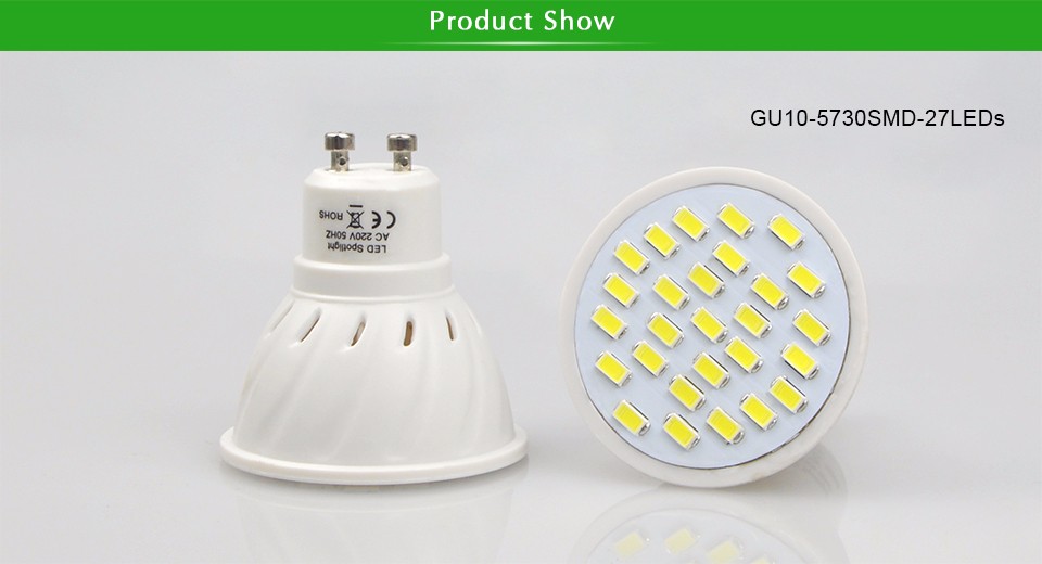 AC220V GU10 2835 5730 SMD Heat resistant Fireproof LED corn Spotlight Bulb 27 60 80 LEDs 6w 7w 8w Light for Home Chandelier Bulb