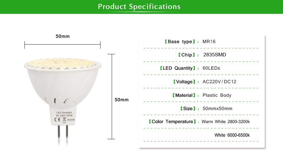 220V SMD 2835 MR16 4W LED lamp Engergy Spotlight Bulb Wall Downlight led corn light For Indoor lighting Replace CFL 5W 7W 10W