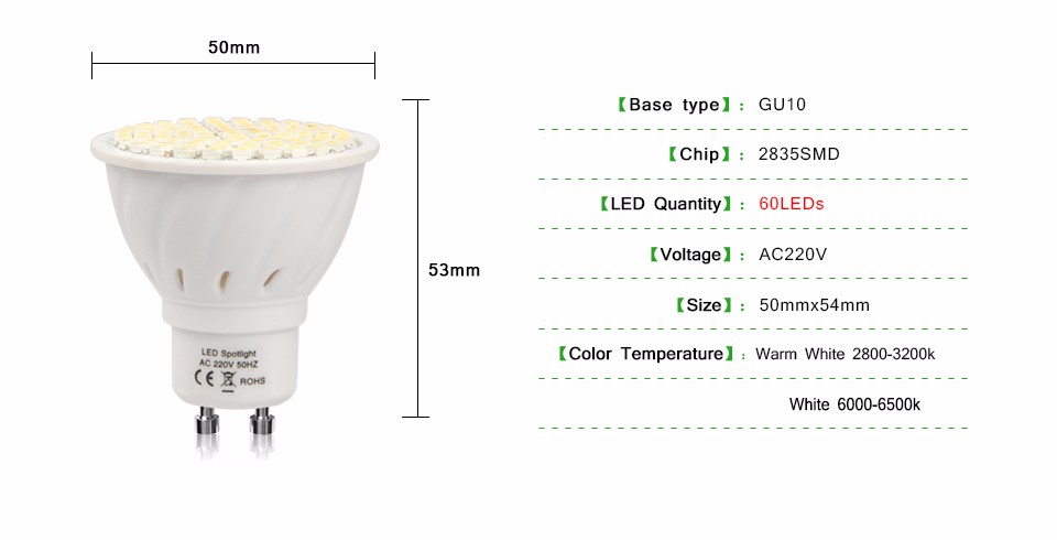 220V SMD 2835 MR16 4W LED lamp Engergy Spotlight Bulb Wall Downlight led corn light For Indoor lighting Replace CFL 5W 7W 10W