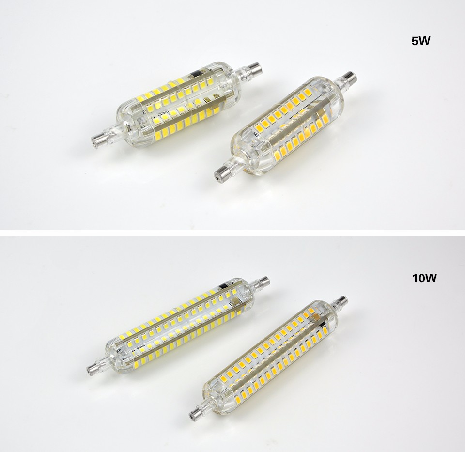 AC 220V R7S Led Corn bulb 2835 SMD Silicone 360 Degree 5W 78mm 10W 118mm LED Horizontal Plug Lights Flood Light Floodlight Lamp