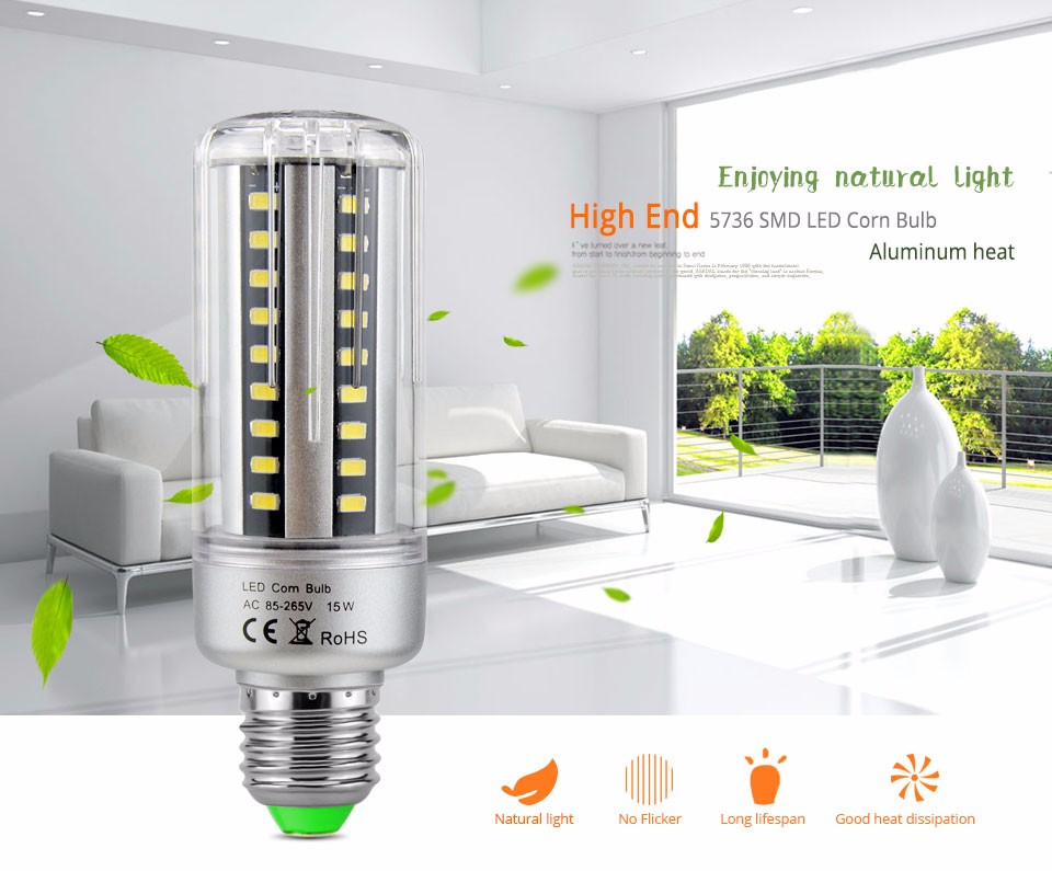 110V 220V lamparas LED spot light 5W 7W 9W 12W 15W 18W 20W E27 E14 LED lamp Corn Bulb SMD 5736 LED Spotlight for lighting home