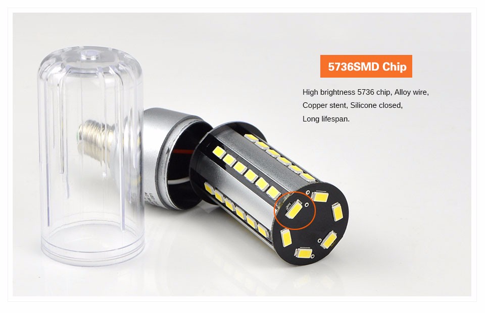 5W 7W 9W 12W 15W 18W 20W E27 E14 85 265V Aluminum LED spotlight 5736 SMD LED Corn Bulb spot light lamp better than 5730 5733SMD