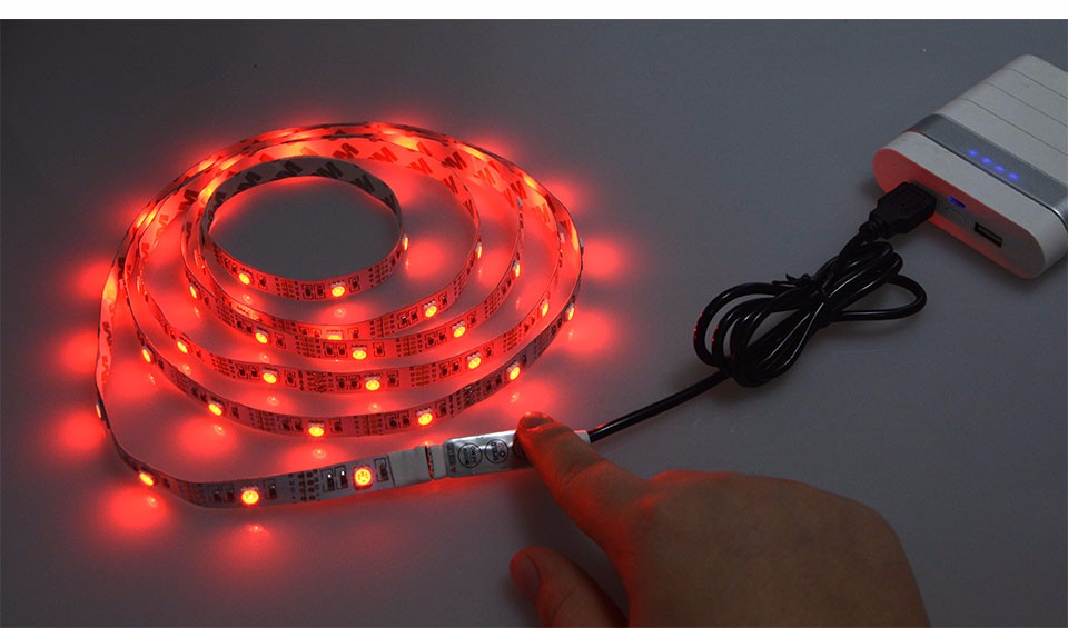 Non Waterproof 0.5m 1m 2m 3m 4m 5m RGB USB LED Strip Light DC 5V SMD 3528 5050 Flexible tape ribbon TV Background lamp Strip