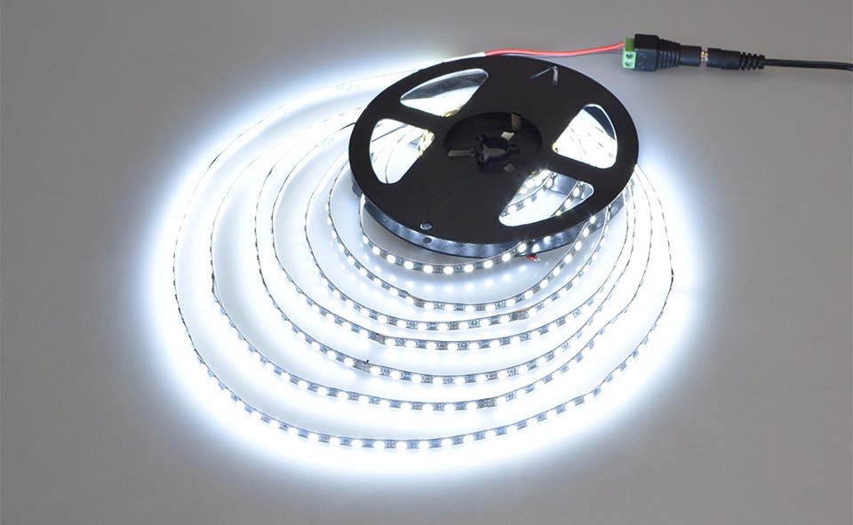 IP20 no waterproof 2835 SMD 5M 120 led m LED strip light 5mm PCB Narrow side 600LEDs DC 12V flexible LED tape warm white white