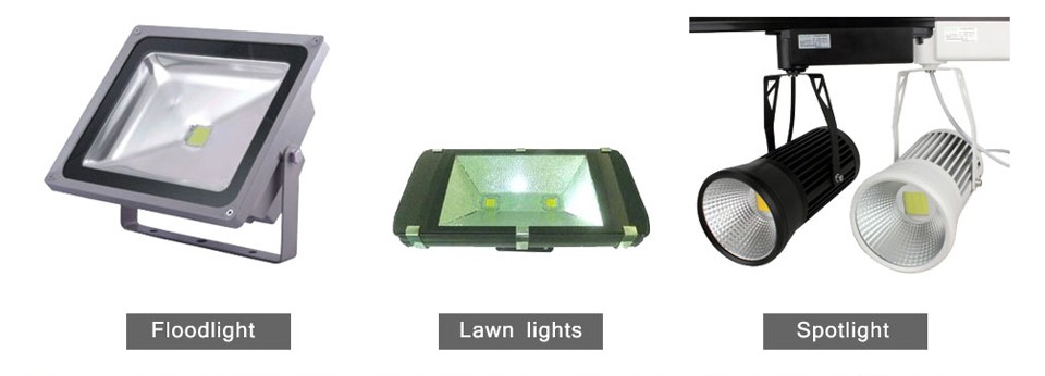 DIY Floodlight Spot Lawn Street buried lights Full Watt 10W 20W 30W 50W Power COB LED lamp Chips Bulb with LED Driver