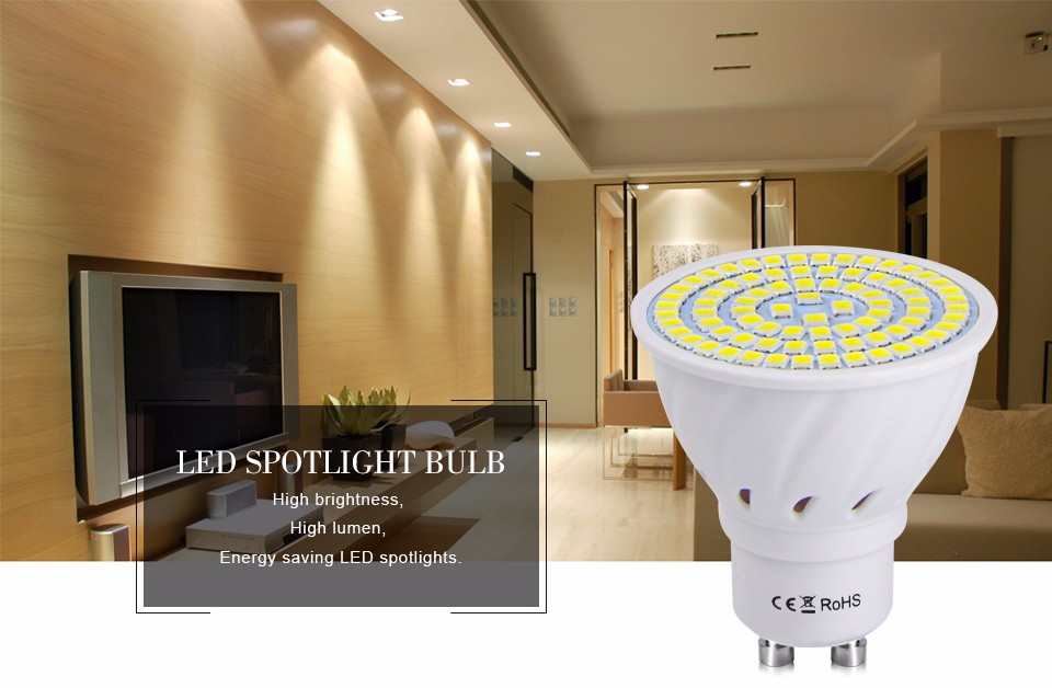 AC220V GU10 GU5.3 MR16 LED Spotlight LED Bulb 48LEDs 60LEDs 80 LEDs 2835SMD LED Lamps spot light Indoor home lighting