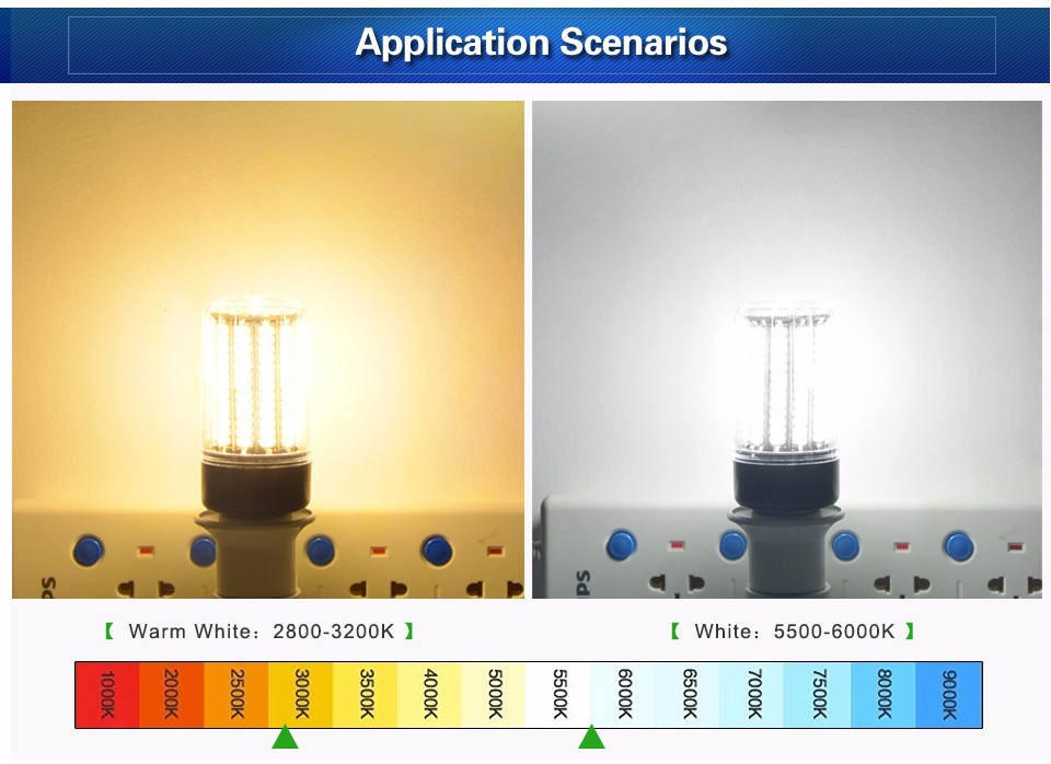 No Strobe 110V 220V spot light LED Corn Bulb lamp spotlight SMD 5736 E27 E14 3W 5W 7W 9W 12W 15W For Indoor lighting