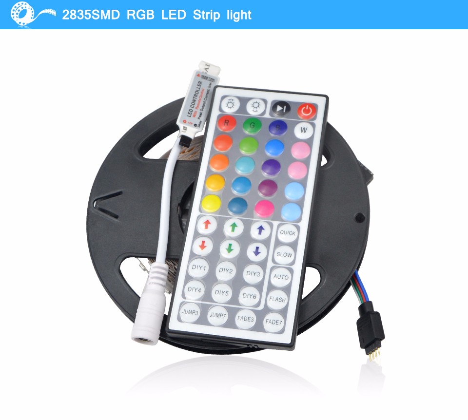 Hot 5M lamp Tape RGB LED Strip light Ribbon 2835 SMD 3528 44 Key IR Remote Controller outdoor lighting for christmas decor