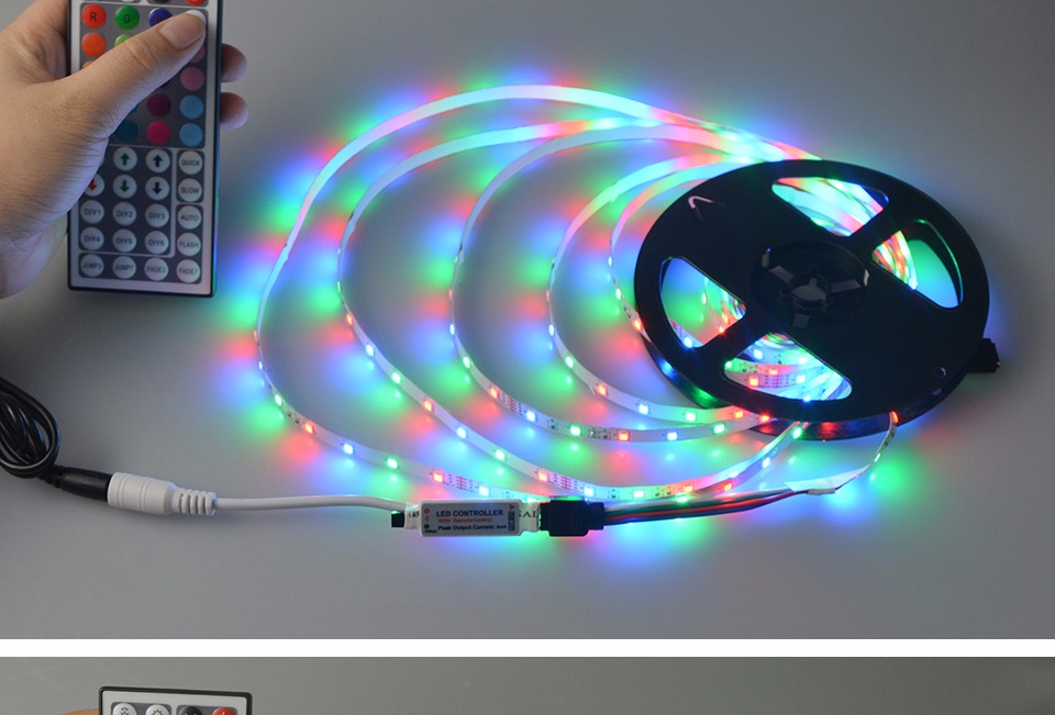 DC 12V 5M RGB LED Strip light LED strip light Tape Ribbon 2835 3528 SMD IR Remote Control outdoor lighting christmas decor lamp