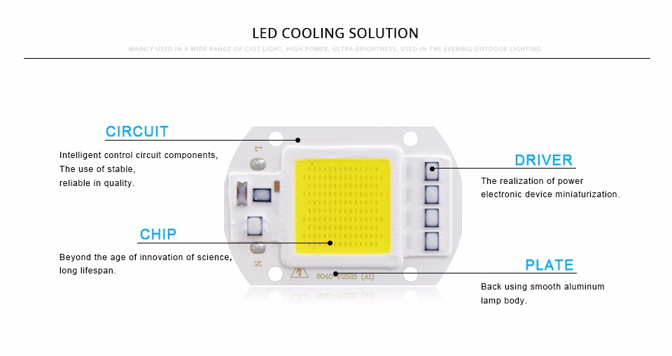 COB DC12V 10W AC 220V 20W 30W 50W LED light Source Smart IC Driver Chip LED lamp DIY Outdoor Spotlight Bulb Floodlight