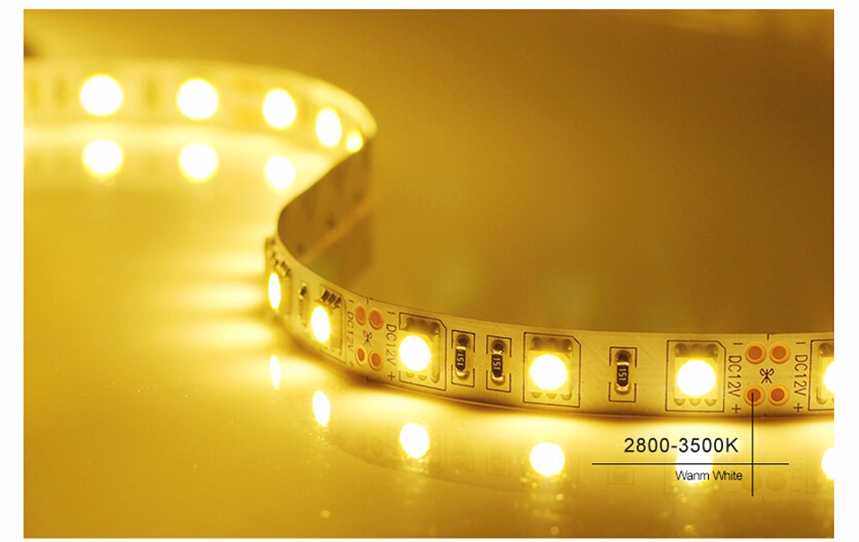 5M Single color RGB 5050 SMD LED Strip light not waterproof DC12V 60LEDs m 5m lot LED Flexible lamp for home Decoration