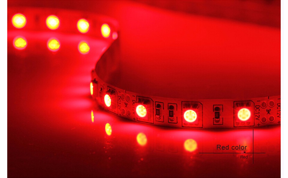 5M Single color RGB 5050 SMD LED Strip light not waterproof DC12V 60LEDs m 5m lot LED Flexible lamp for home Decoration