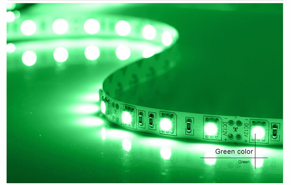 5M Single color RGB 5050 SMD LED Strip light not waterproof DC12V 60LEDs m 5m lot LED Flexible lamp for home Decoration