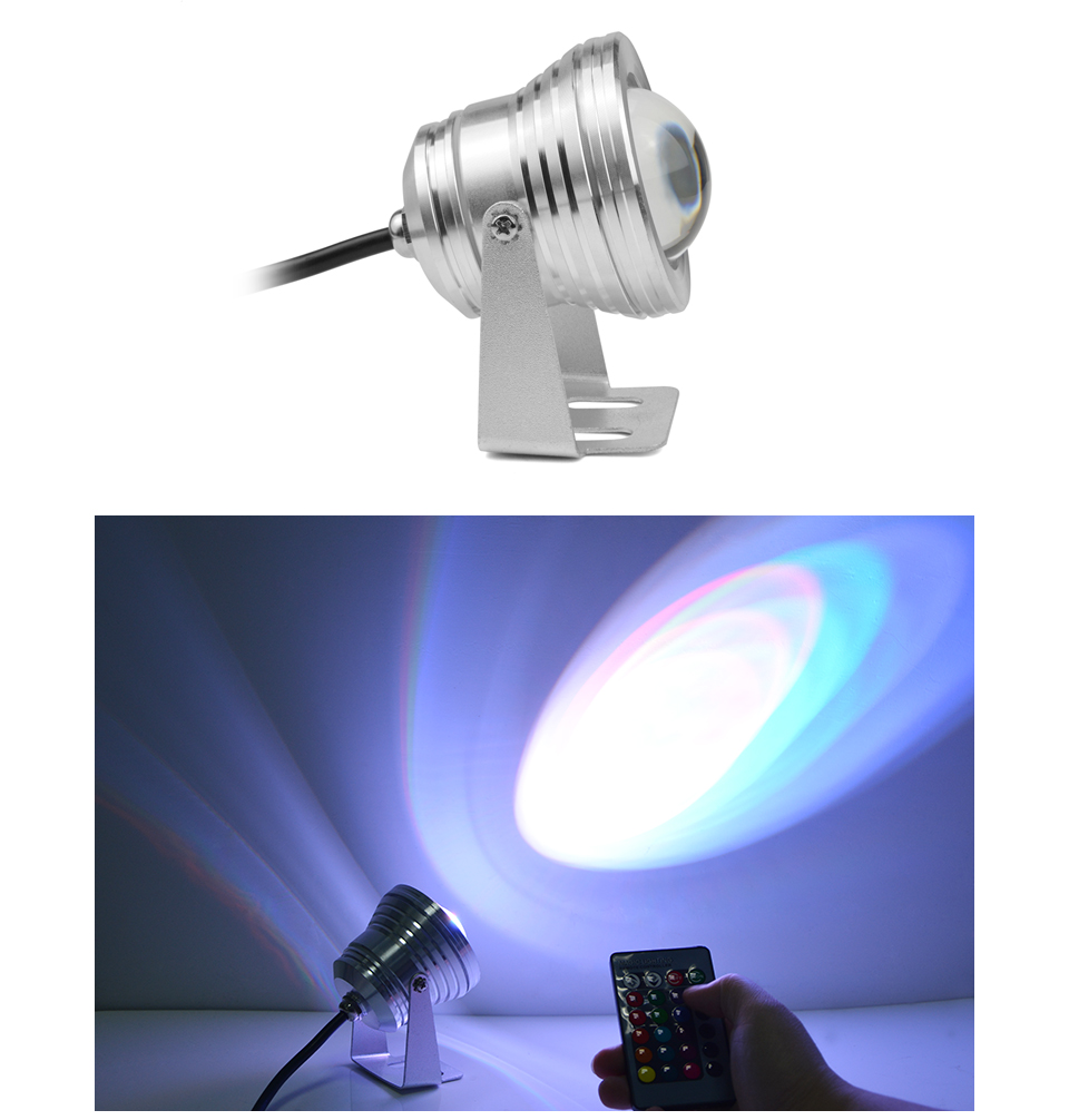 AC DC 12v RGB led underwater light 10w IP67 waterproof aquarium swimming pool spotlight stainless car lighting fish tank lamp
