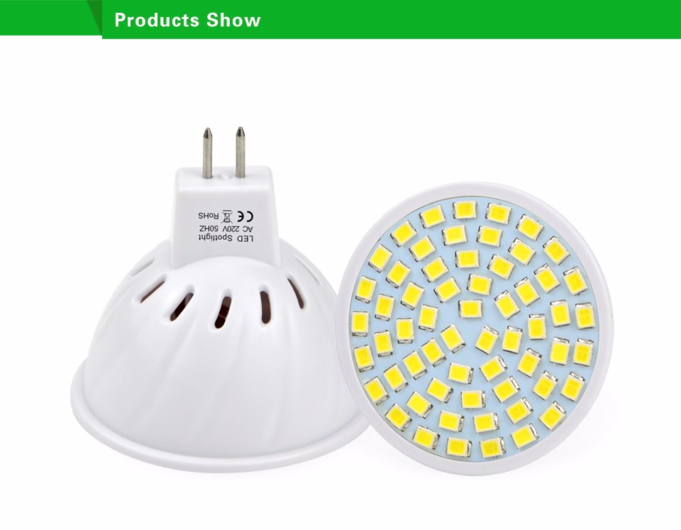 2835 SMD MR16 GU5.3 LED Spotlight Bulb 220V DC12V Heat Resistant Body 60LEDs lamp Lampada Bombillas For Home Indoor lighting