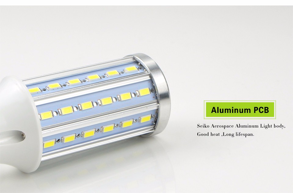 No Flicker Full Watt 15W E27 E14 85 265V 220V 110V 5730 SMD Aluminum Cooling High Power LED corn Bulb High Luminou light lamp