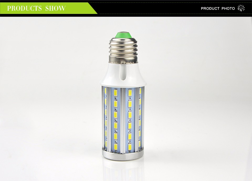 No Flicker Full Watt 15W E27 E14 85 265V 220V 110V 5730 SMD Aluminum Cooling High Power LED corn Bulb High Luminou light lamp