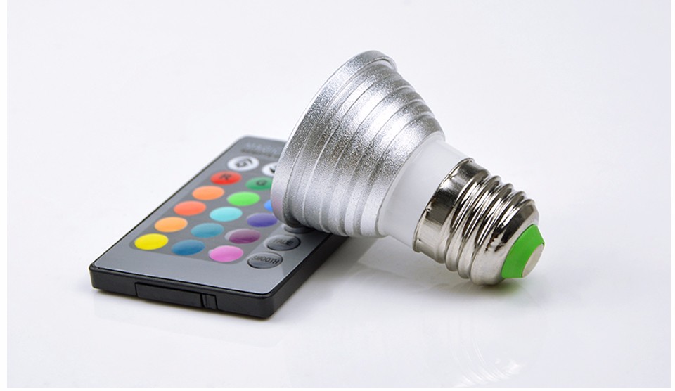 85 265V 220V 110V E27 GU10 RGB LED night light LED bulb Christmas Holiday Decor Lamp Soptlight 24keys IR RGB Controller