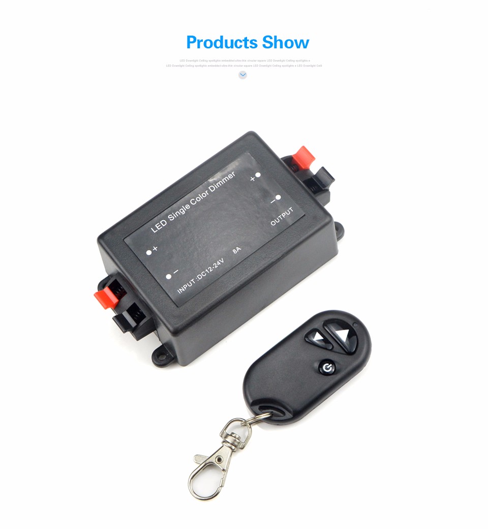 DC12V 24V 8A LED Single Color Dimmer With RF Remote Controller Brightness Control For LED Spot lamp Recessed Strip light
