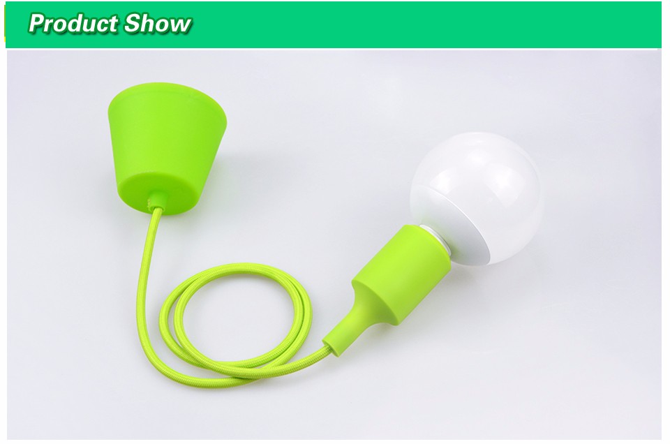 Silicone Pendant Lights lamp Holder Cord base E27 85 265V 5W 7W 9W 12W LED lamp Bulb For DIY Droplight Art lighting