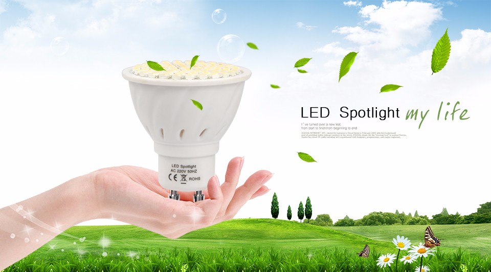 10Pcs Brighter GU10 LED lamp Spotlight Bulb 220V 60LEDs 27LEDs 80LEDs light For Hallway Kitchen light Replace CFL 5W 9W 12W 15W