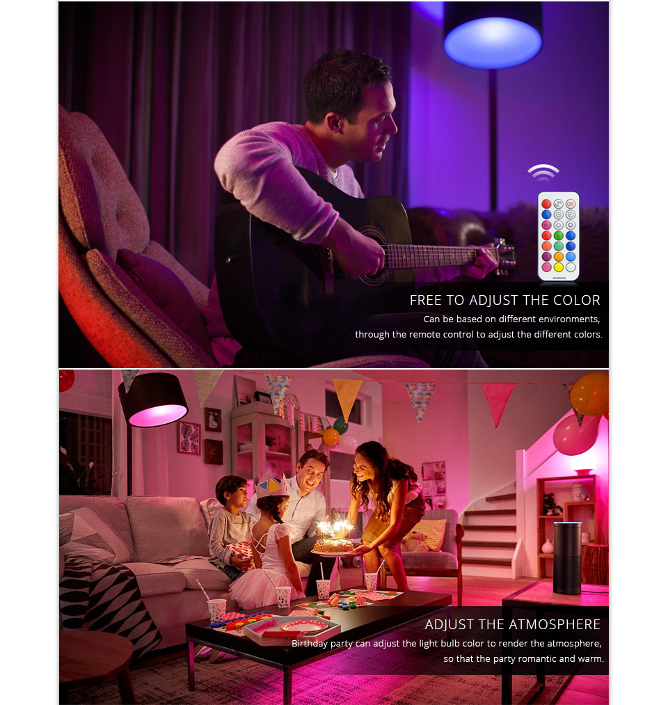 10W E27 RGBW RGBWW LED light 110V RGB LED lamp 220V LED bulb remote control home decor lamp night light Sliver aluminum body