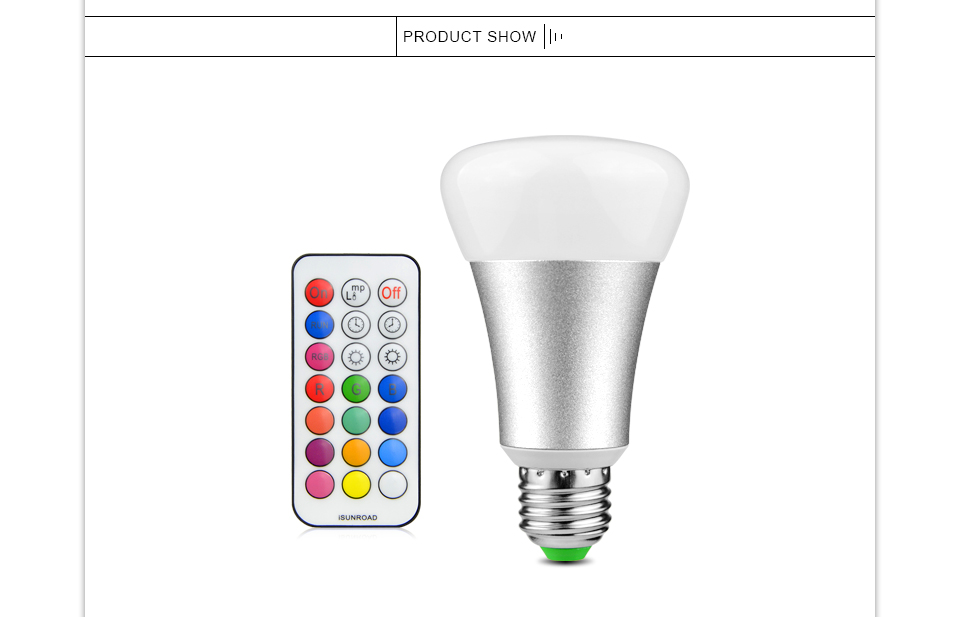 10W E27 RGBW RGBWW LED light 110V RGB LED lamp 220V LED bulb remote control home decor lamp night light Sliver aluminum body