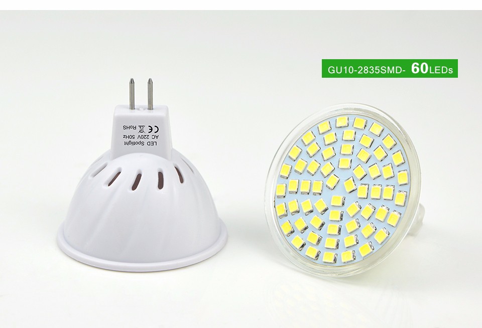 Glass Plastic Spot light MR16 GU5.3 LED Bulb 220V LED Lamp Spotlight 60LEDs 27LEDs 80 LEDs 2835 5730 SMD Grow Plant Light