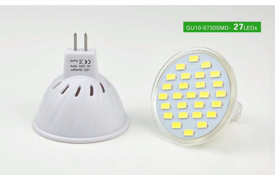 Glass Plastic Spot light MR16 GU5.3 LED Bulb 220V LED Lamp Spotlight 60LEDs 27LEDs 80 LEDs 2835 5730 SMD Grow Plant Light