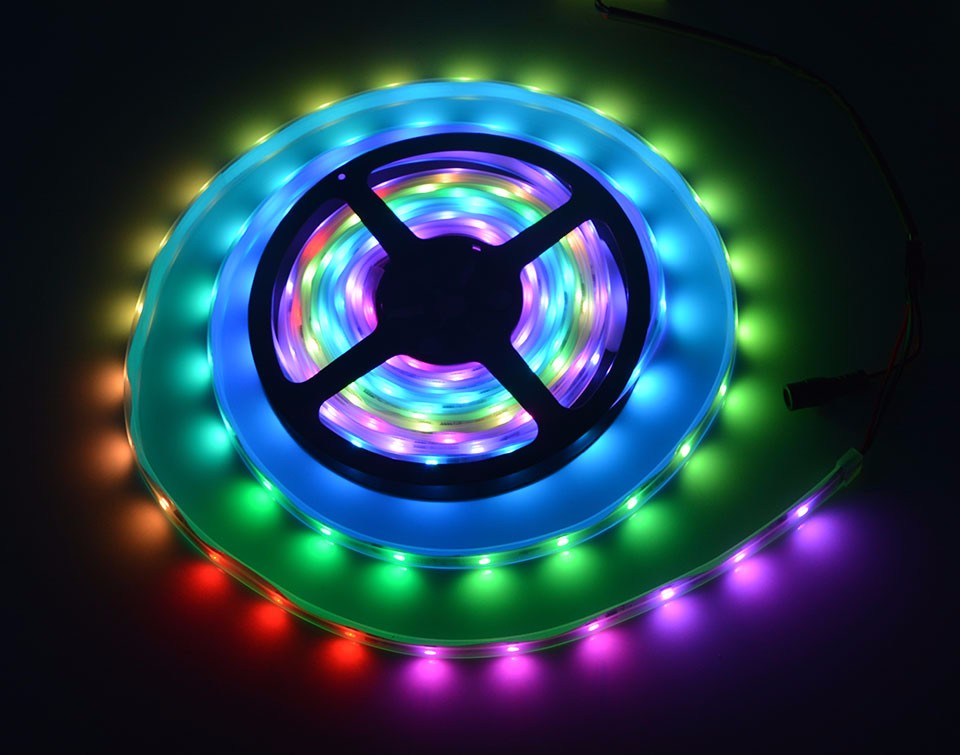 1903 IC 5m DC12V 5050 SMD RGB Tube Waterproof individually addressable Digital led pixels strip Light for Christmas decoration