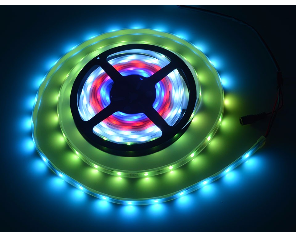 1903 IC 5m DC12V 5050 SMD RGB Tube Waterproof individually addressable Digital led pixels strip Light for Christmas decoration