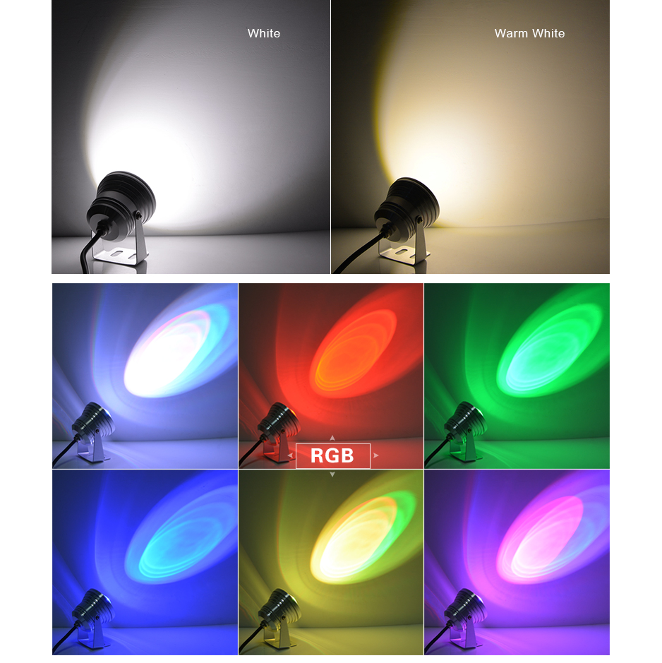 IP67 Waterproof 10W RGB Led Underwater Light AC12V Aquarium Swimming Pool Spotlight Aluminum Car Lighting Fish Tank Piscina lamp