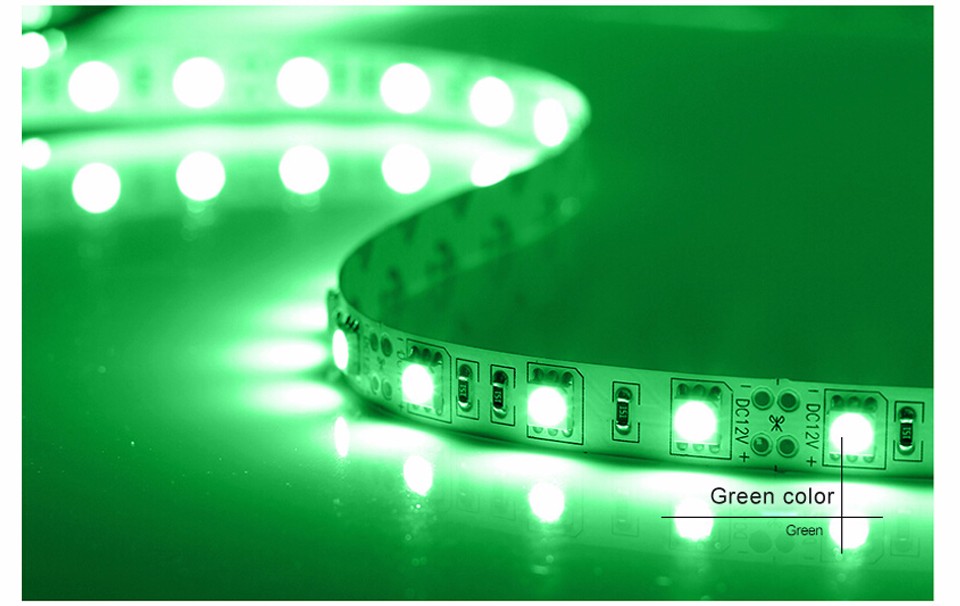 LED Strip light Ribbon 5050 SMD 5M Single Colors 60LEDs M 3A DC 12V Power Adapter For DIY Indoor Decorative