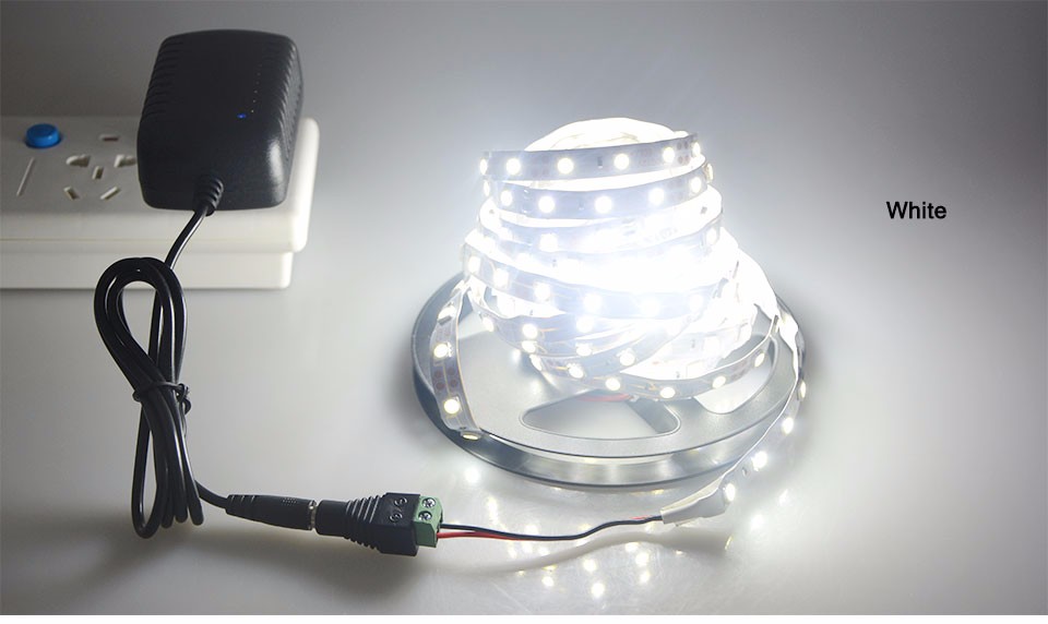 LED Strip light Ribbon 5050 SMD 5M Single Colors 60LEDs M 3A DC 12V Power Adapter For DIY Indoor Decorative