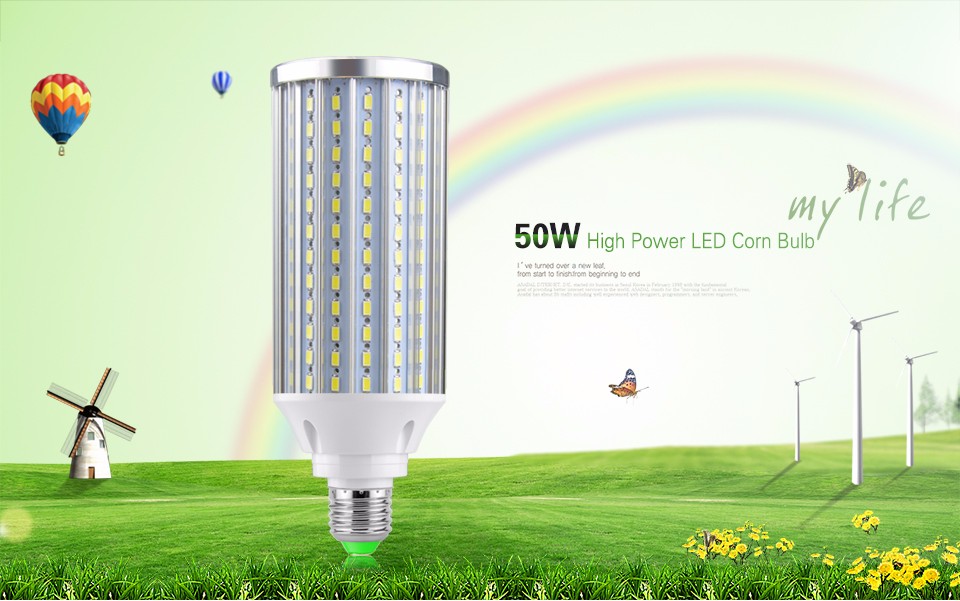 85V 265V 220V 110V No Flicker Full Watt 50W 210LEDs E27LED lamp Corn light 5730 SMD 85V 265V Aluminum Cooling High Power Bulb