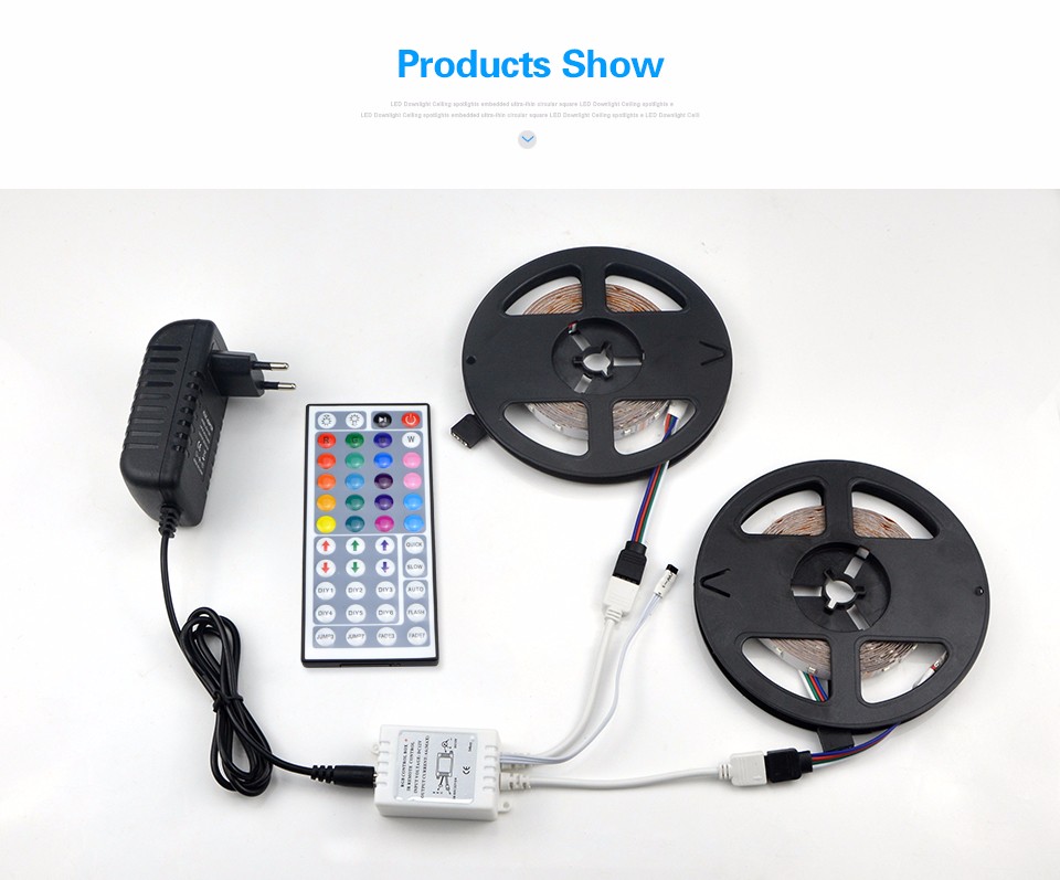 10M 5M SMD 2835 RGB LED Strip 60LEDs M 44Key IR Rmote Controller 12V 3A Power Adapter Flexible Decor light Tape Ribbon