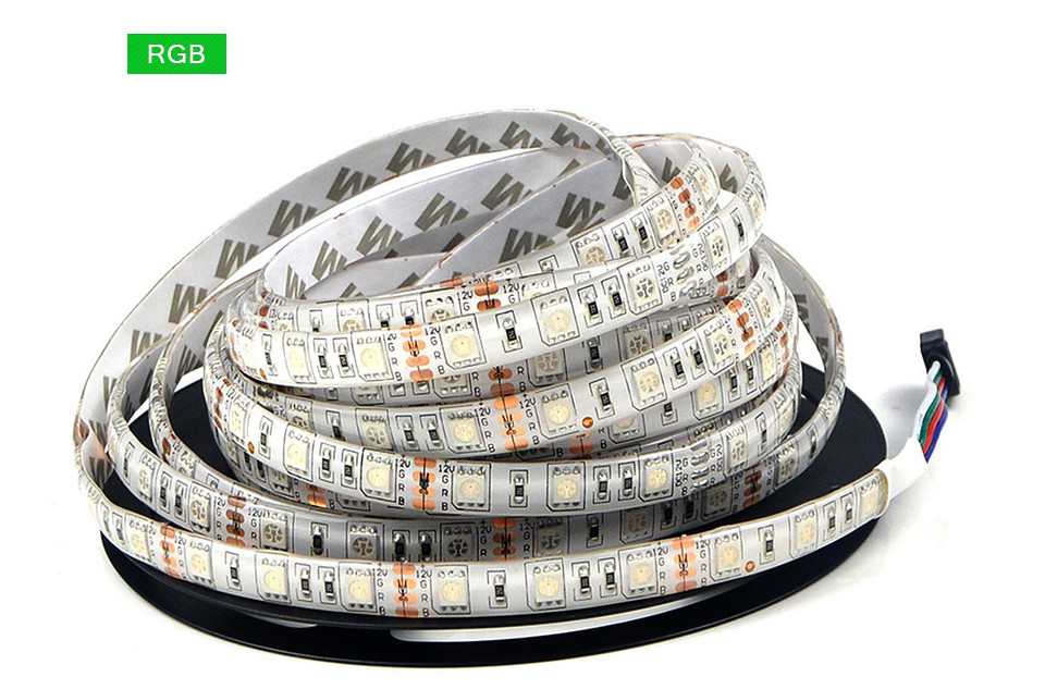 IP65 Waterproof 5M 5050 RGB white warm white Red Green Blue LED Strip Light DC 12V 300LEDs Flexible light String Ribbon