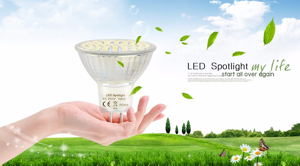 A Class 5W MR16 GU5.3 LED lamp 2835 SMD 3528 SMD 60leds 220V 110V DC 12V LED Plastic Glass Body LED Corn Spotlight Bulb