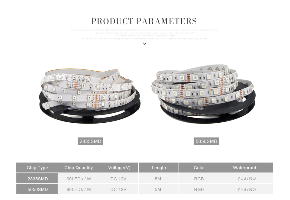 5M 10M 60LEDs m RGB LED Strip light IP20 IP65 waterproof DC 12V 3528 SMD 5050 SMD LED lamp Tape 3A Adapter Remote controller