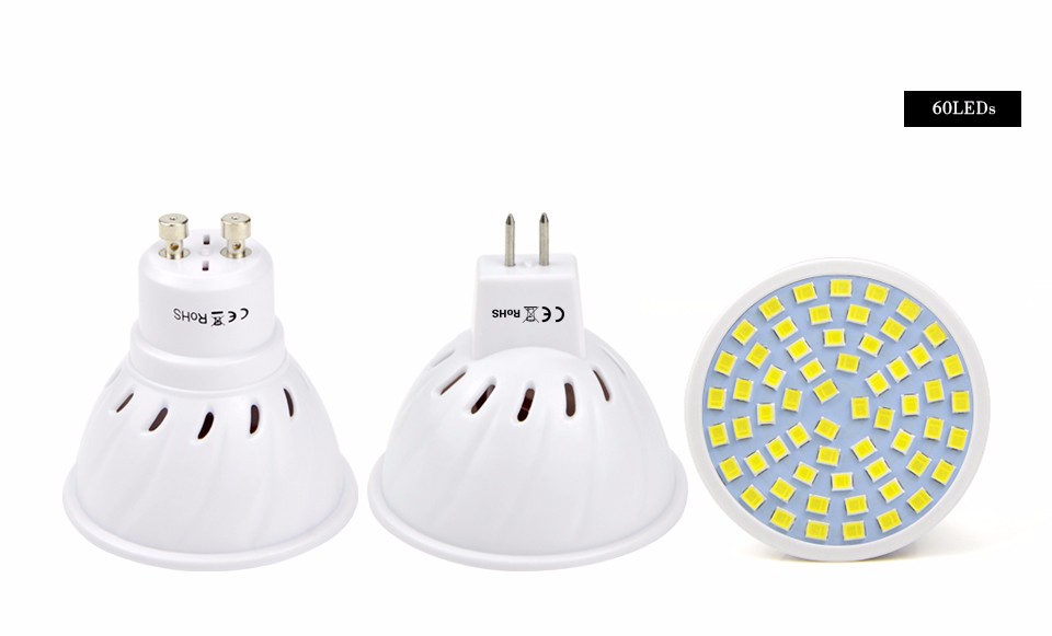 AC220V GU10 GU5.3 MR16 LED Spotlight LED Bulb 48LEDs 60LEDs 80 LEDs 2835SMD LED Lamps spot light Indoor home lighting