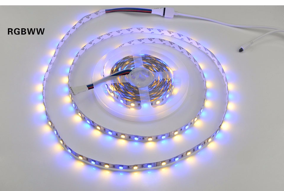 5M No waterproof 5050 SMD LED Strip light DC12V 60 LED M RGB White RGB Warm White Flexible lamp Tape Ribbon For Indoor Decor