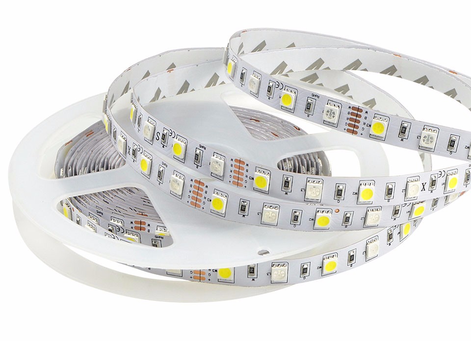 5M No waterproof 5050 SMD LED Strip light DC12V 60 LED M RGB White RGB Warm White Flexible lamp Tape Ribbon For Indoor Decor