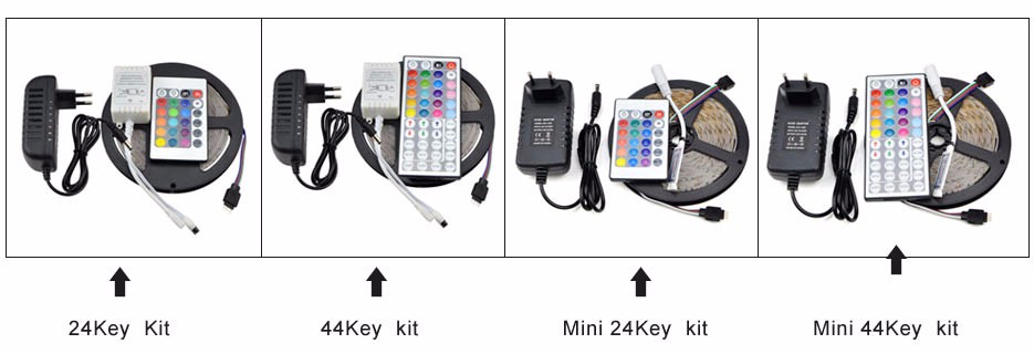 5M IP20 IP65 waterproof RGB LED Strip light DC 12V 2835 3528 SMD 3A Power supply Adapter remote control indoor home lighting