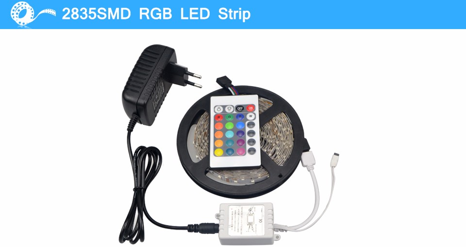 LED Strip light String Ribbon 24Key Controller 12V 3A Adapter 2835 SMD lamp Tape More Bright Than 5630 5050 For Indoor Decor